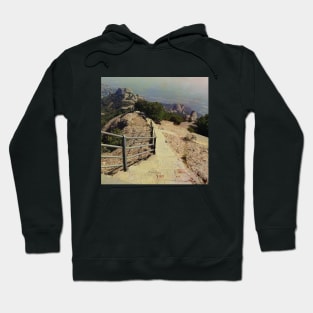 View from the Spanish mountain Spain sightseeing trip photography from city scape Barcelona Blanes Malgrat del Mar Santa Susuana Hoodie